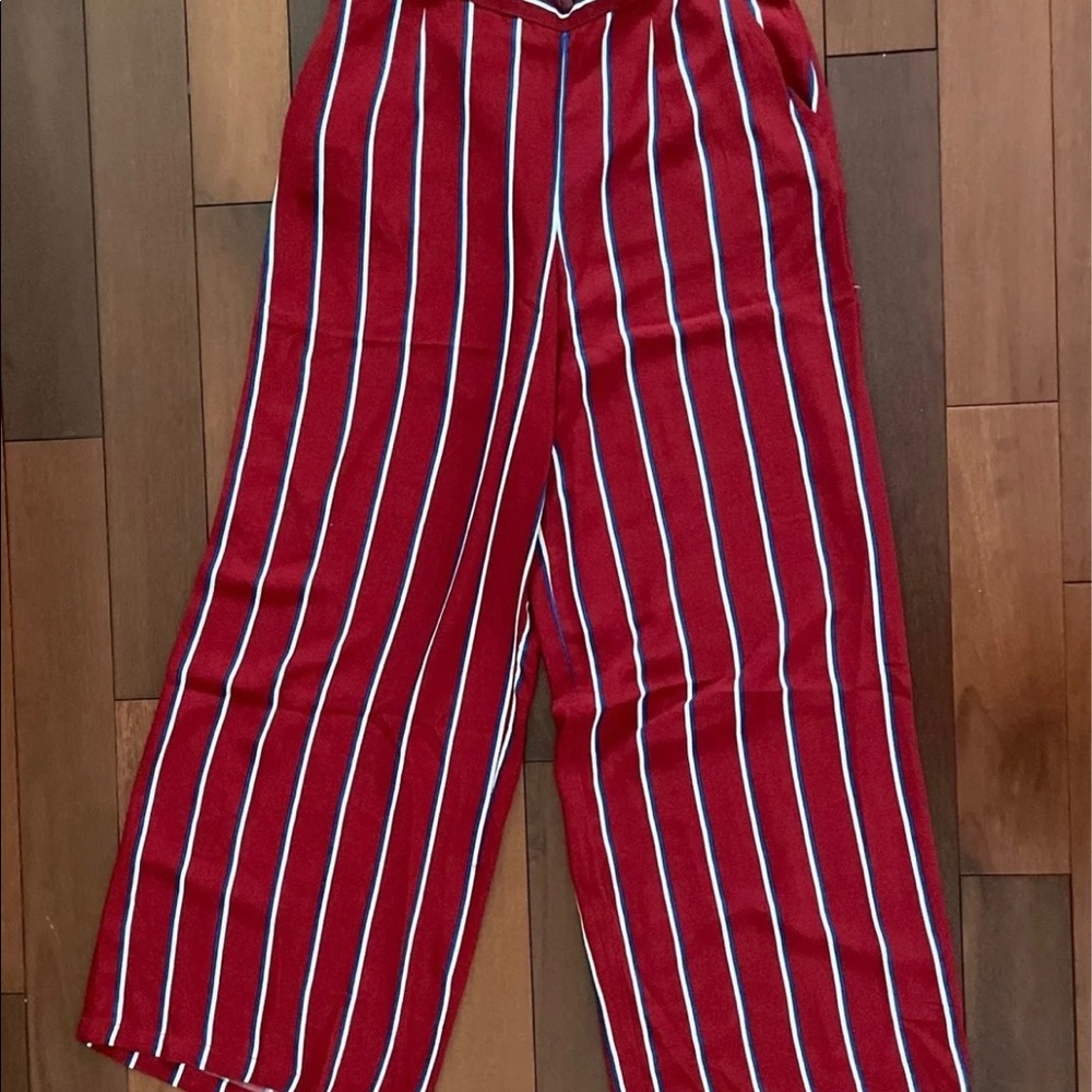 Abercrombie & Fitch Striped Wide Leg Palazzo Pants - Picture 6 of 7